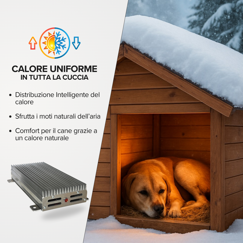 EHS – Stufetta per Cani 12V in Alluminio | Riscaldamento per Cuccia e Box